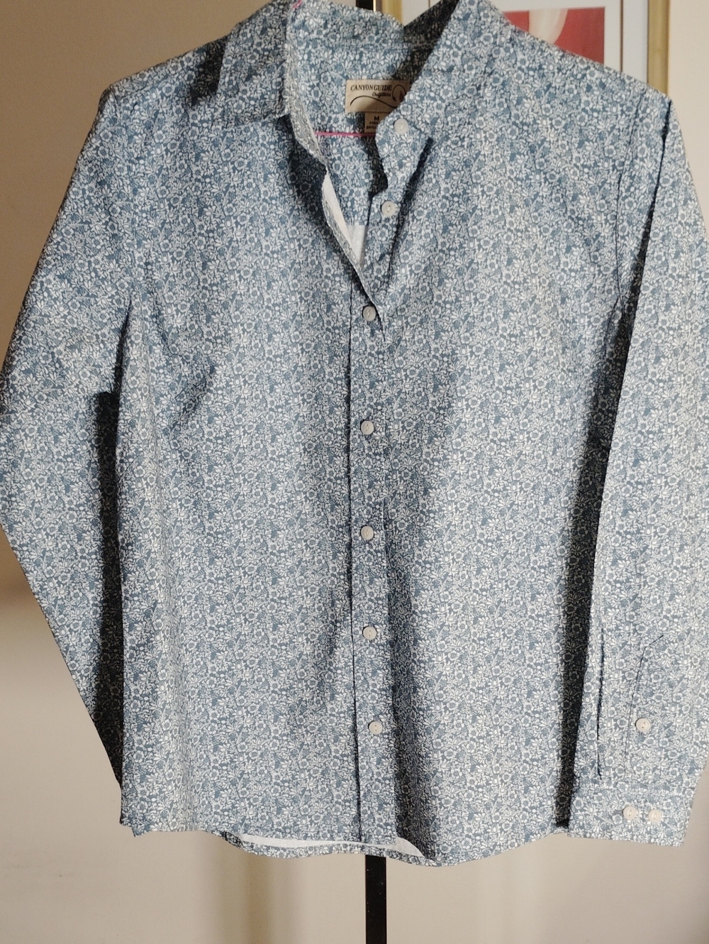 Canyon River Blues Blue Floral Long-Sleeve Button-Down Shirt